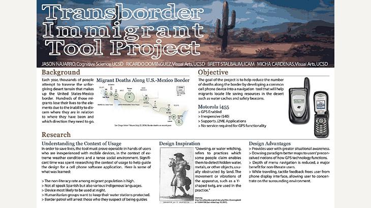 Poster about the Transborder Immigrant Tool