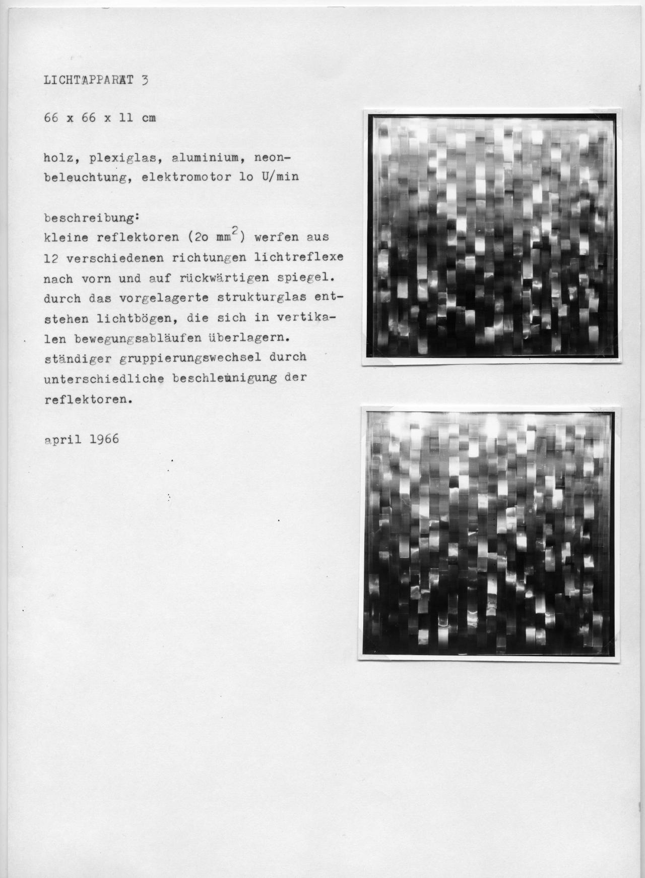Inge Claus-Jansen, Lichtapparat 3, 1966