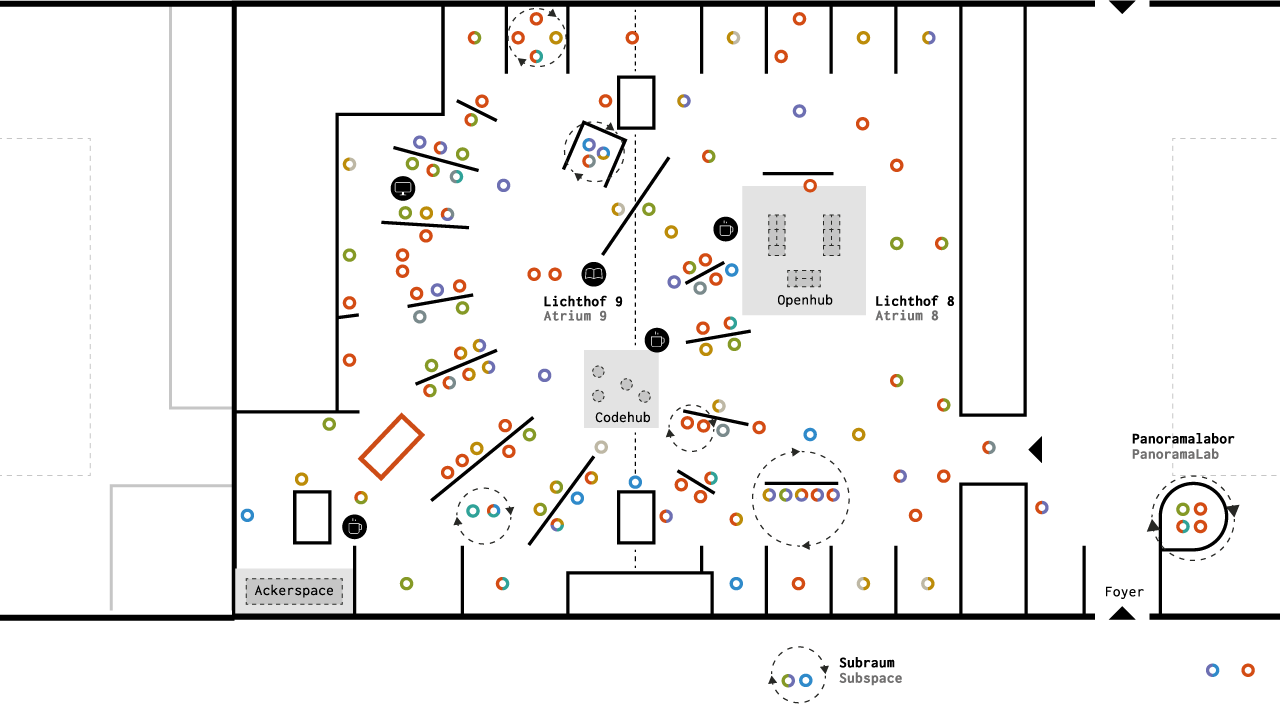 Site map of the exhibition showing the location of the art works. 