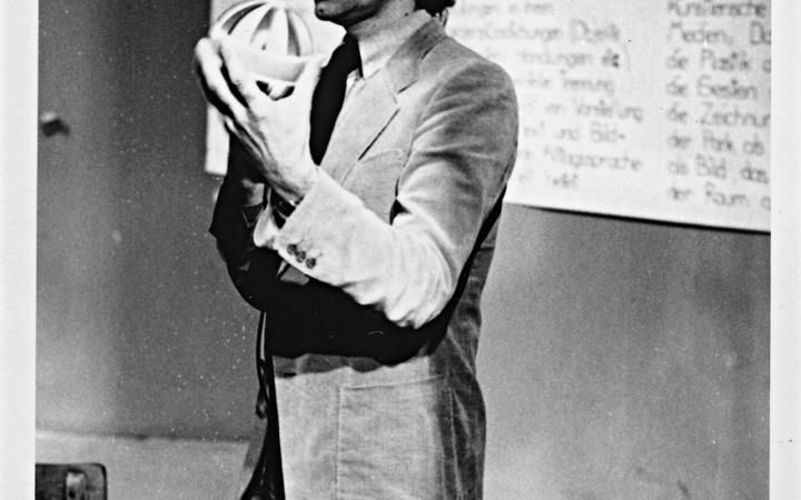black-white picture of Bazon Brock 1977