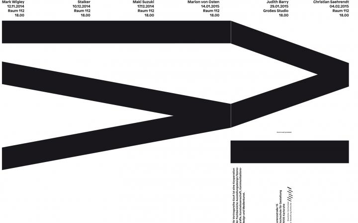 Poster of the lecture »6 zu 4: Judith Barry«