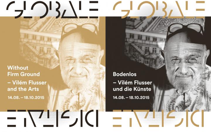 Cover of the brochure »Without Firm Ground. Flusser and the Arts«: portrait Viém Flusser