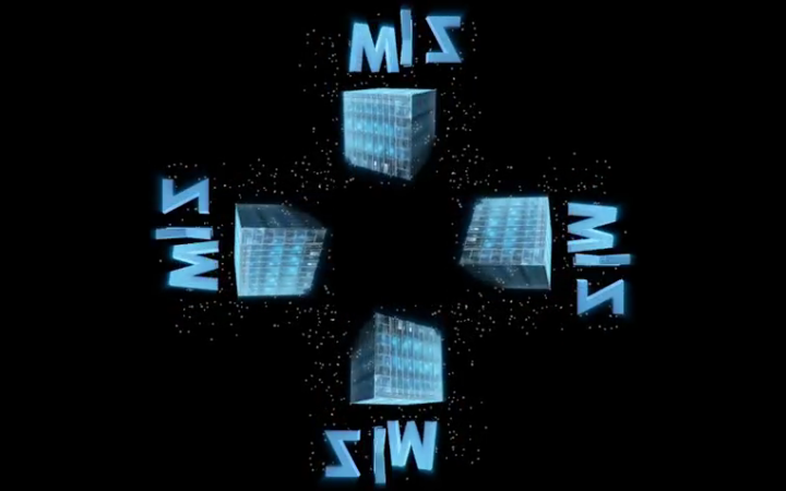 A hologram of the ZKM_Cube.