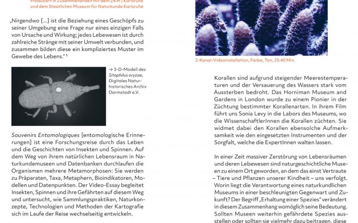 Page view  of the Critical Zones exhibition brochure