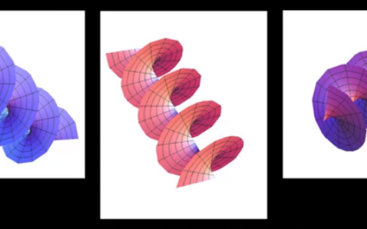Drei Abbildungen zu Fabrizio Tamburinis neuem Modell des Lichtes, Licht als Vortex (Wirbel)