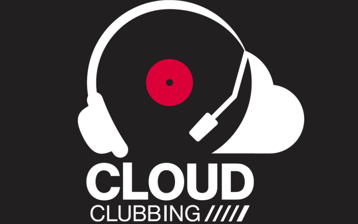 Logo »Cloud Clubbing« – headset and cloud