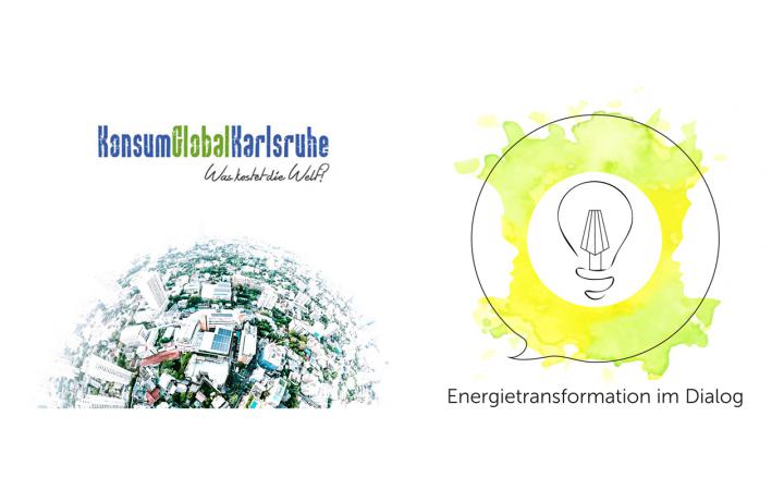 Logo Projekt Energietransformation im Dialog and KonsumGlobalKarlsruhe