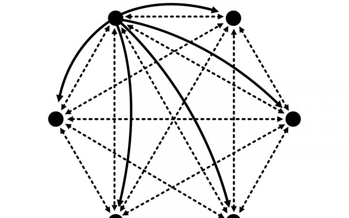 Zu sehen ist ein von Linien durchzogener Hexagon.