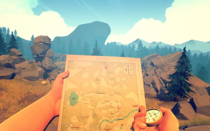Screenshot: Karte und Kompass