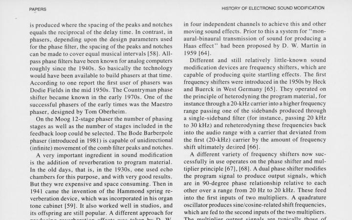 Harald Bode: »History of Electronic Sound Modification [Geschichte der elektronischen Klangveränderung]« (1984)