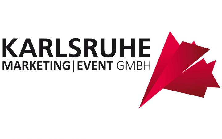 Logo der Karlsruhe Marketing Event GmbH vor weißem Hintergrund