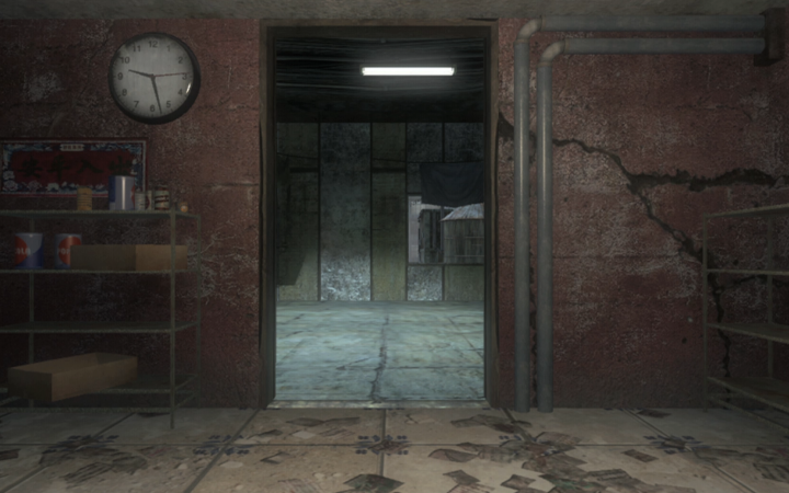 Computergenerierter Innenraum mit Blick nach Draußen aus dem Fenster im Videospiel »Back Ops«