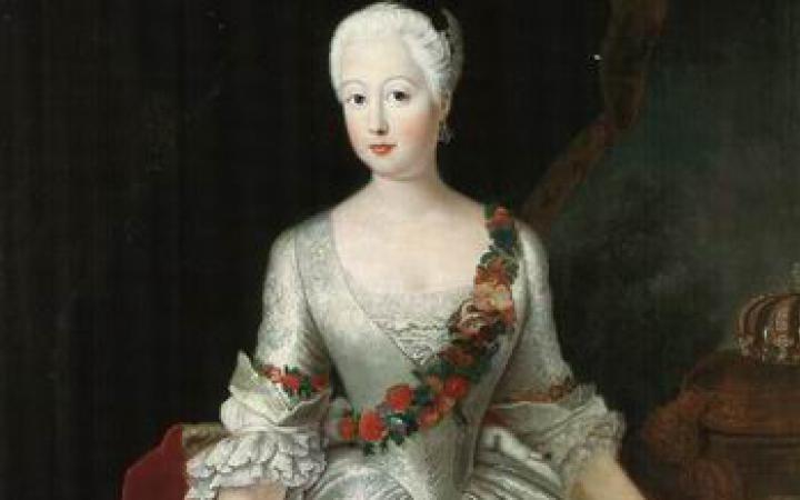 Zu sehen ist ein Gemälde der Prinzessin Anna Amalia von Preußen.