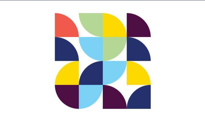 Pipes  – Vielfarbiges Logo aus Kreissegmenten
