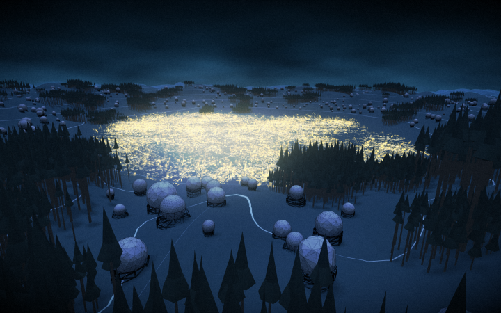 Animation of a futuristic habitat