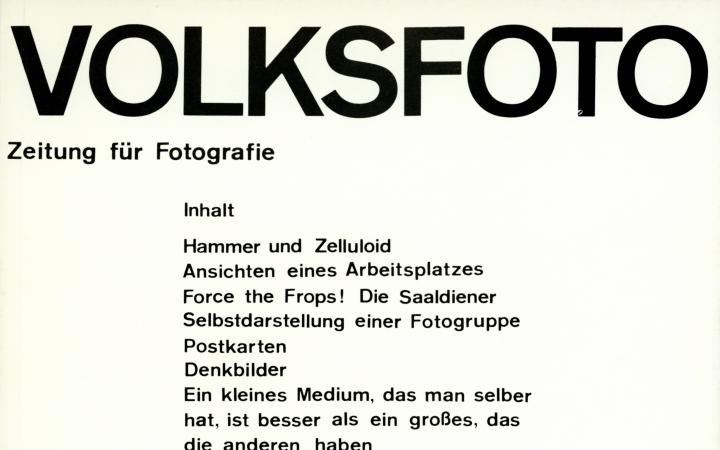 Andreas Seltzer and Dieter Hacker (ed.), folk photo. Newspaper for photography. Political Photography, No. 2, 7th Produzentengalerie, Berlin, 1977.