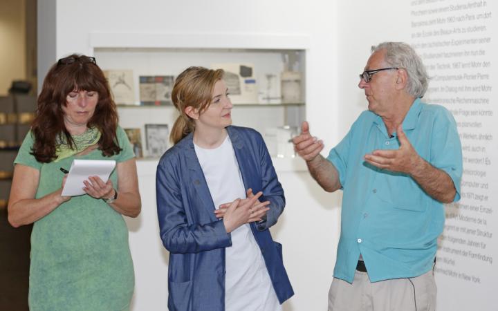 Artist Manfred Mohr in conversation with Margit Rosen in 2013