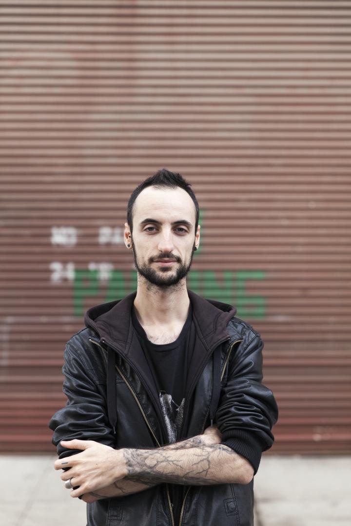 Portrait of a man with a leather jacket