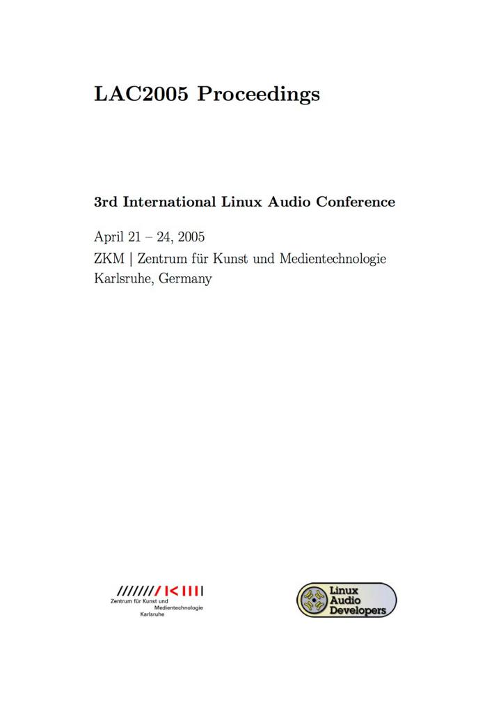 Cover der Publikation »LAC2005 Proceedings«