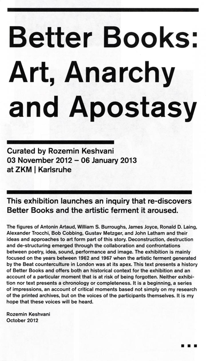Cover der Publikation »Better Books: Art, Anarchy and Apostasy«
