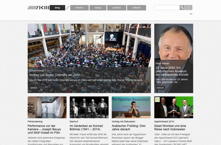 Screenshot of the online publication »ZKM-Blog«