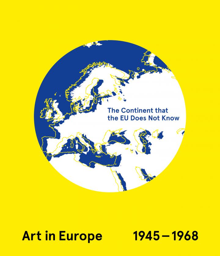 Yellow cover with blue, white and yellow globe. White and blue font.