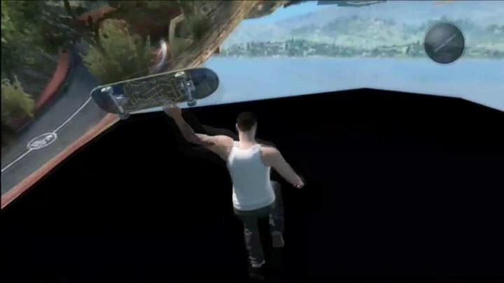 Digitale Darstellung einer Figur mit einem Skateboard in der linken Hand