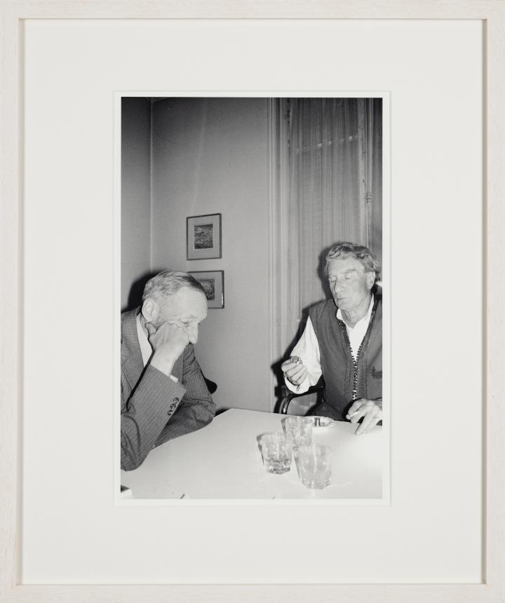 Werk - William Burroughs and Brion Gysin after dinner, with empty plates cleared away, or maybe before dinner, with empty whiskeys and a slim spliff passed around