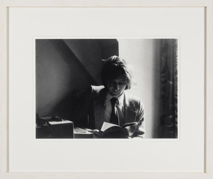 Ian Sommerville, mathematician, close friend, and collaborator of Burroughs and Gysin during their 1960s’ Paris, Tanger and London activities, sitting at WSB’s writing desk in apartment #18 at Dalmeney Court, in March 1973