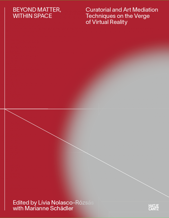 Cover of the publication »Beyond Matter, Within Space« with red and silver graphics.