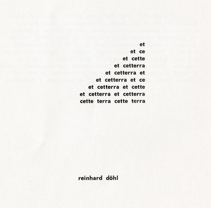 Black print of a triangle consisting of the words "et ce cette terra" on white paper.