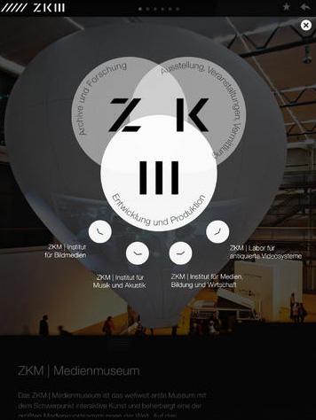 Screenshots of the app »ZKM Guide«