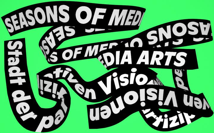 Plakat »Seasons of Media Arts. Stadt der partizipativen Visionen«