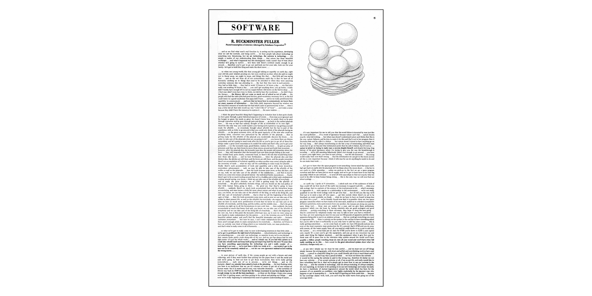 Buckminster Fuller, "Software", in: »Radical Software«, Vol. 1, Nr. 1, 1970
