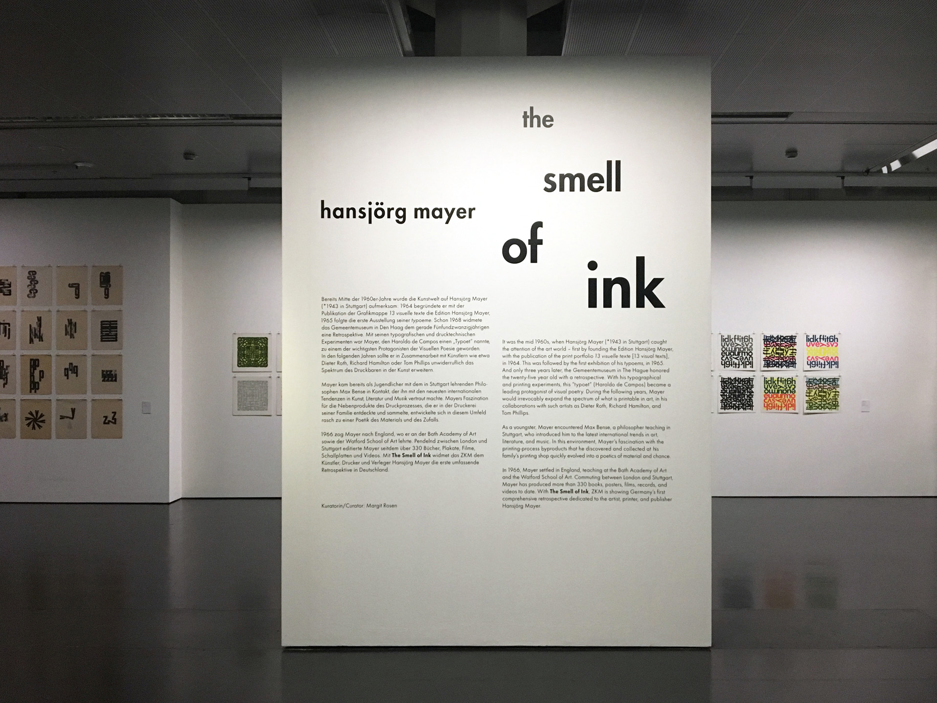 Blick in die Ausstellung »Hansjörg Mayer. The Smell of Ink«