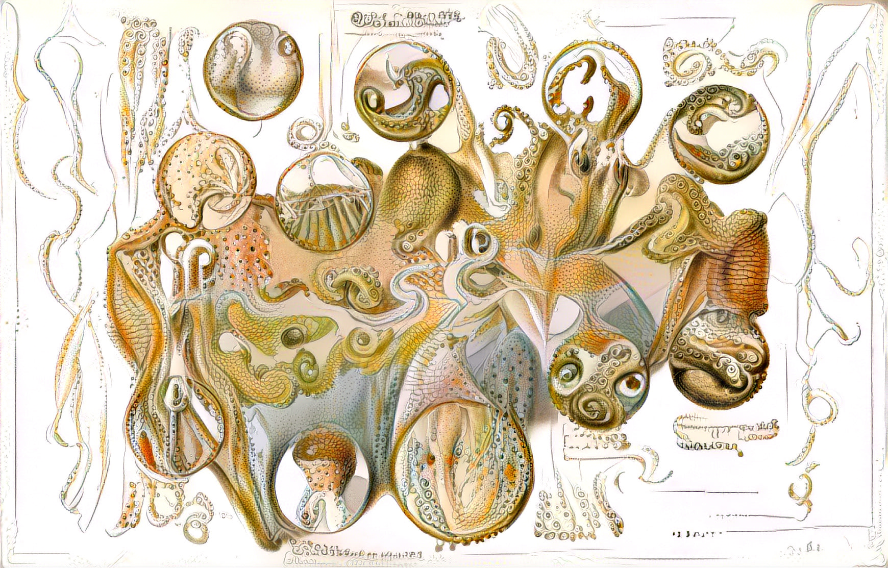 The drawing is animated by an algorithm that shows the cross-section of the ground, but instead of sediments a deep interlocking between animals and their environment.