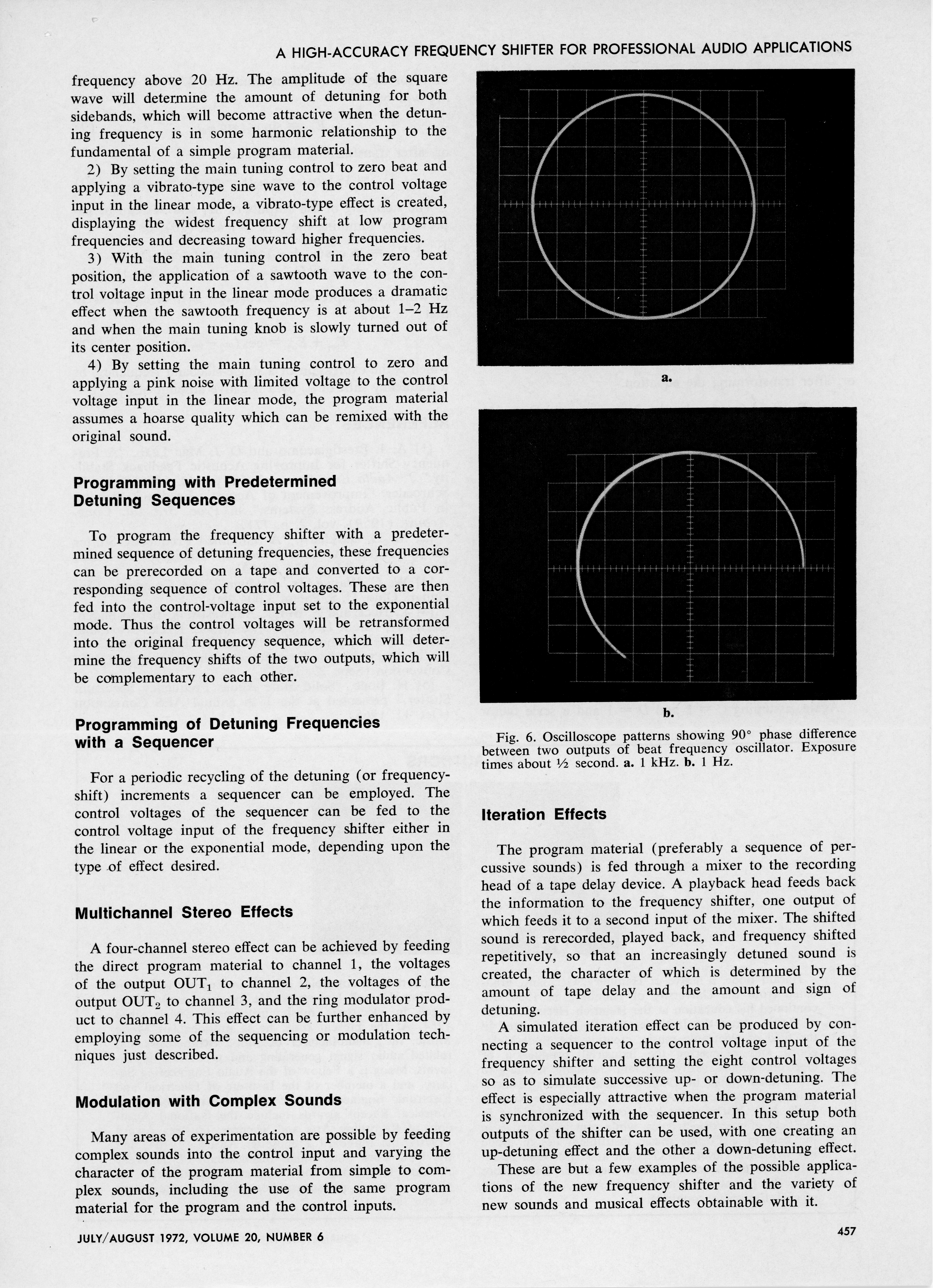 Harald Bode and Robert Moog: »A High-Accuracy Frequency Shifter for Professinal audio Applications« (1972)