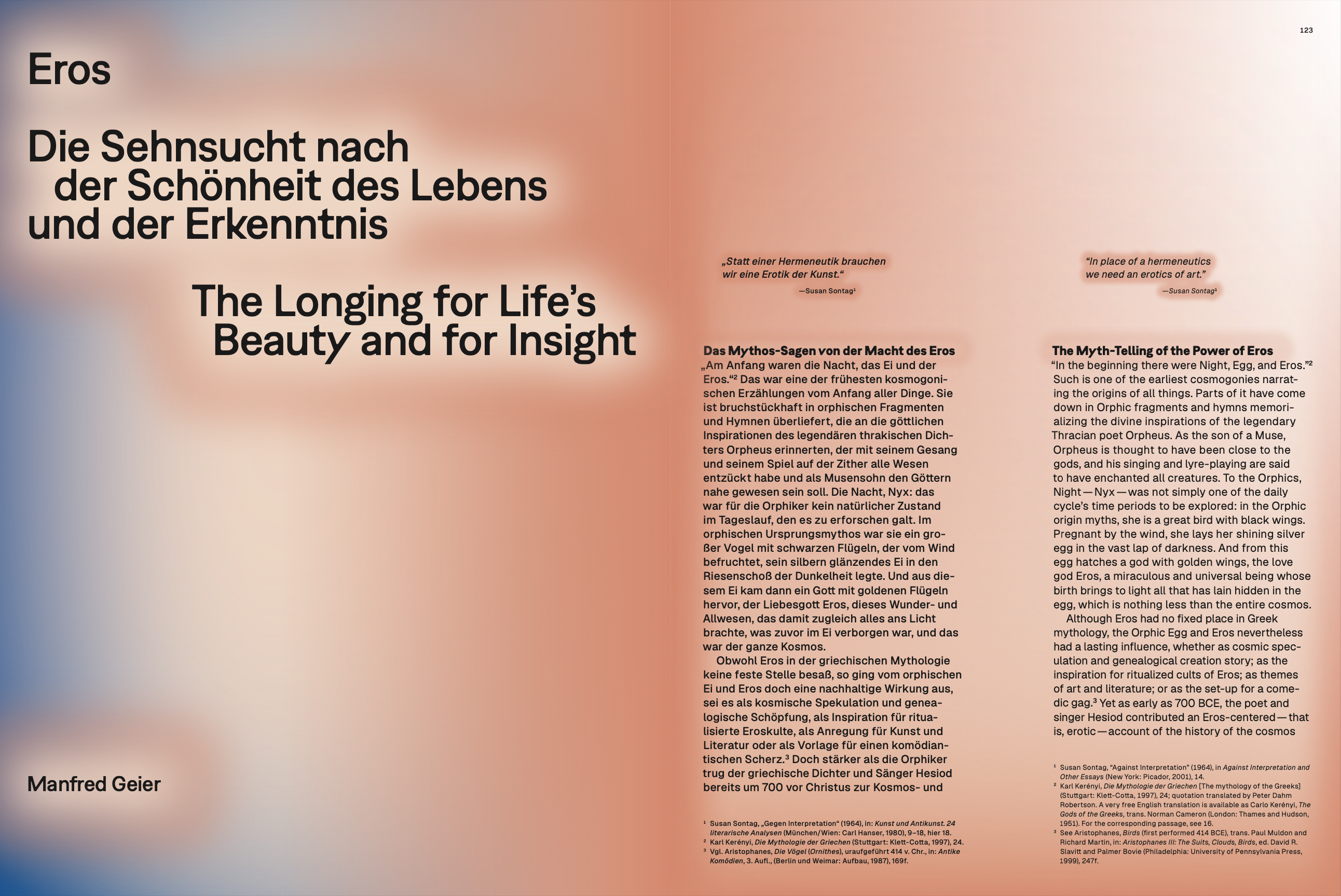 Zu sehen ist eine Doppelseite aus einem Ausstellungskatalog. 