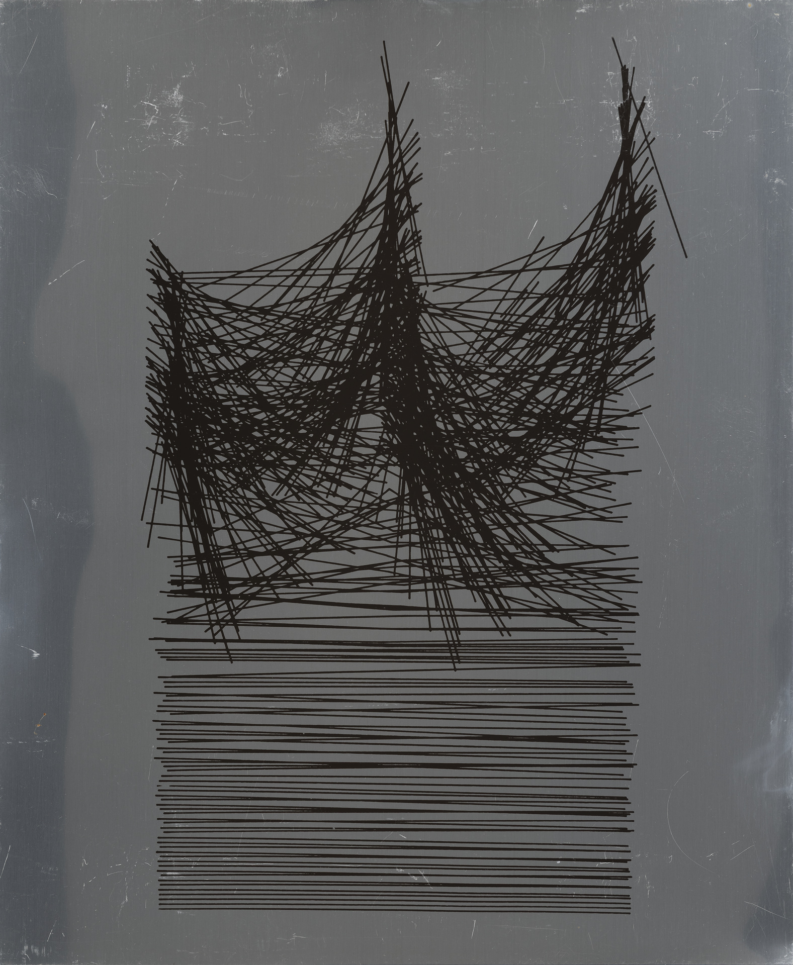 Random superposition and explosion of straight lines