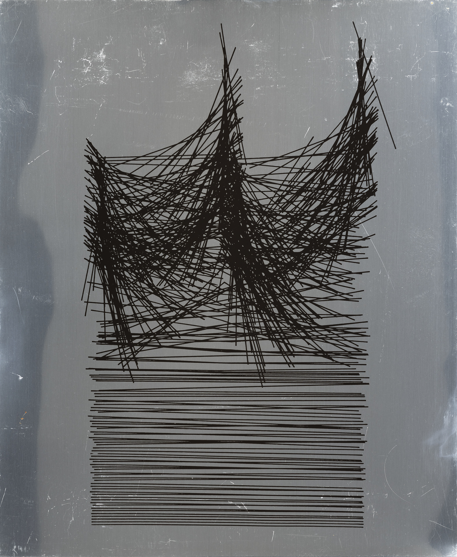 Random superposition and explosion of straight lines