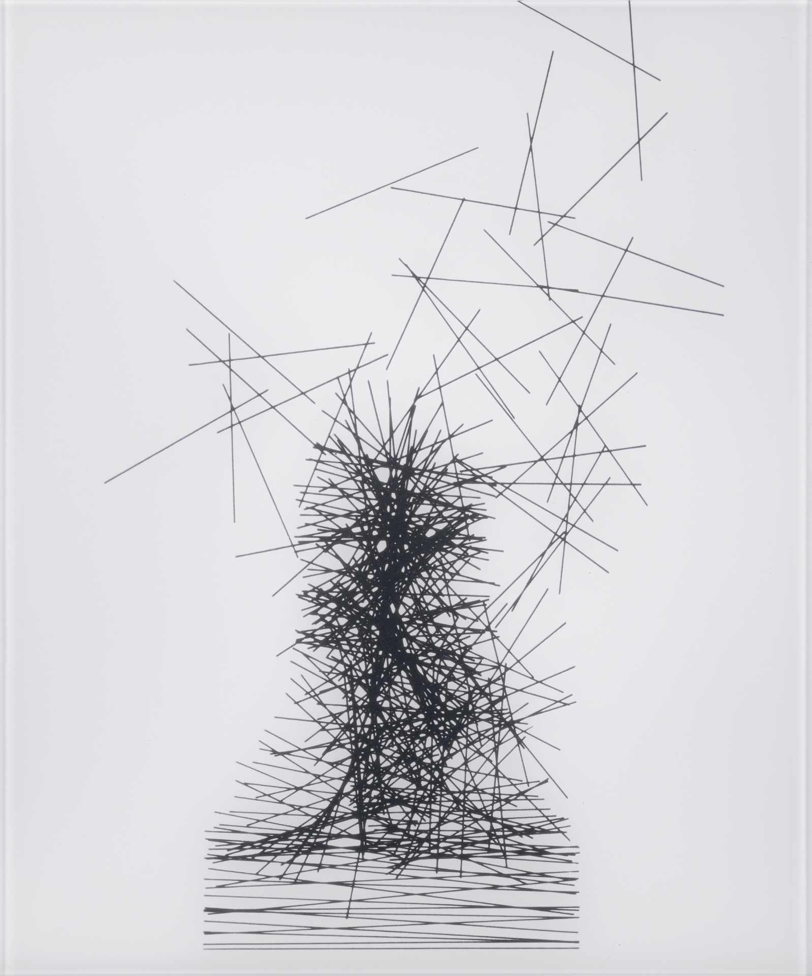 Random superposition and explosion of straight lines