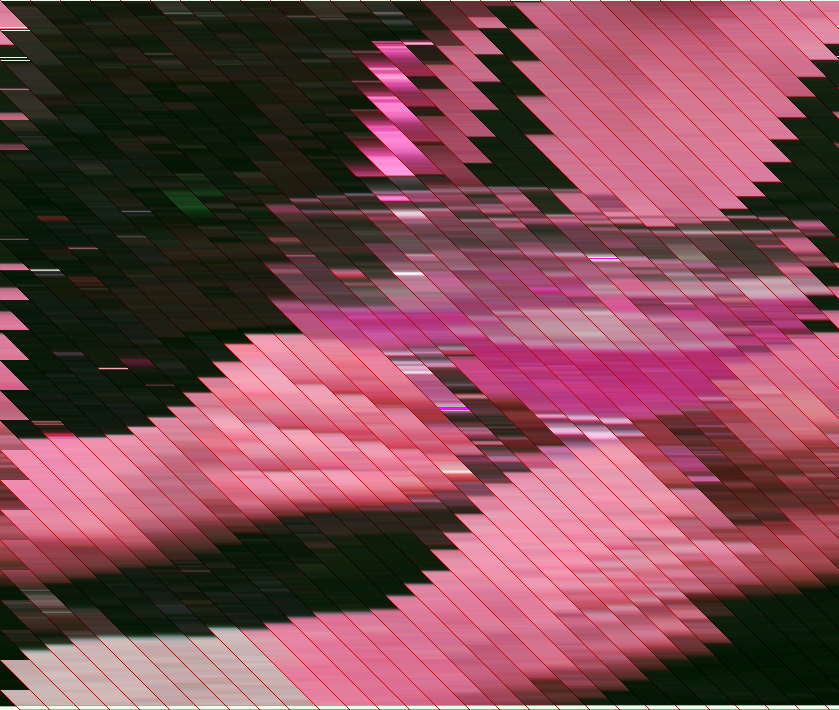 A distorted image of two glasses used for toasting. 