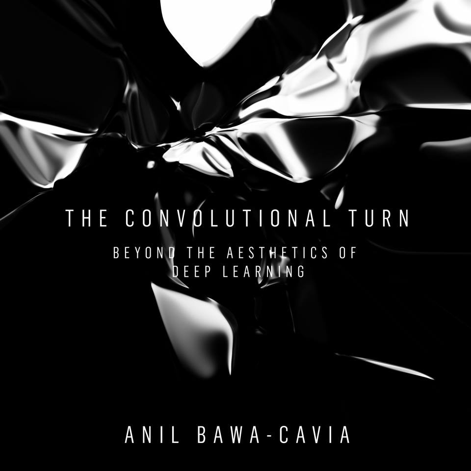 Ein schwarzes Plakat mit der »The Convolutional Turn. Beyond the Aesthetics of Deep Learning«