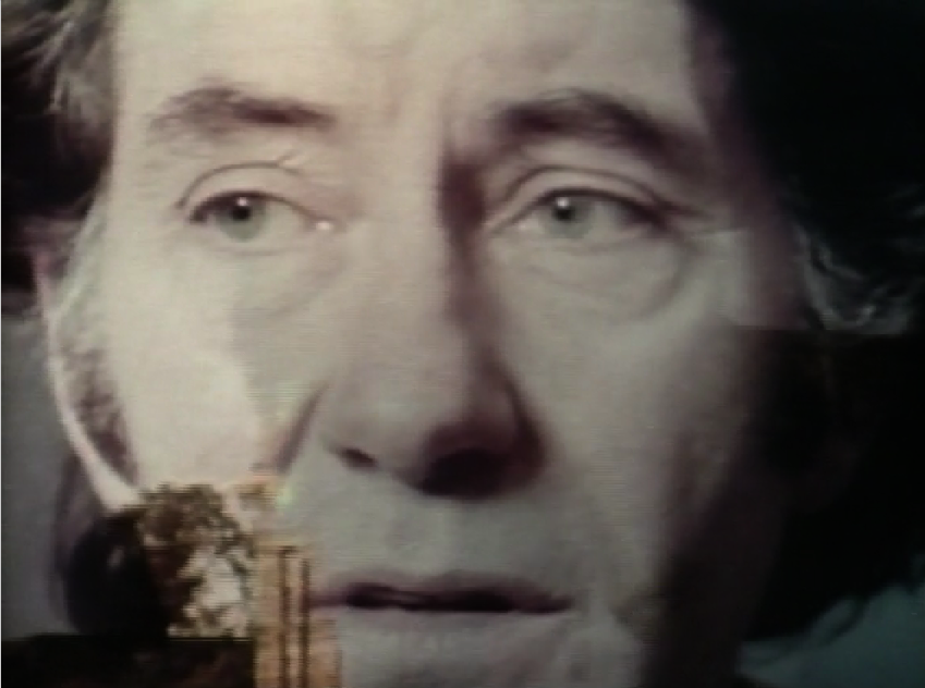 Videostill aus dem Film »Centerbeam« mit dem Gesicht von Otto Piene