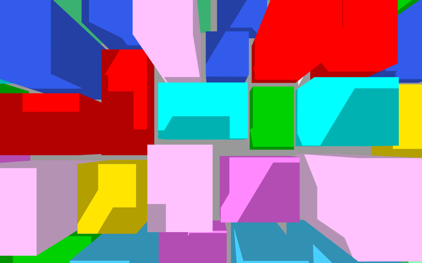 Different colored, 3D cubes.