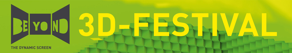 Yello type on green ground: 3D-Festival