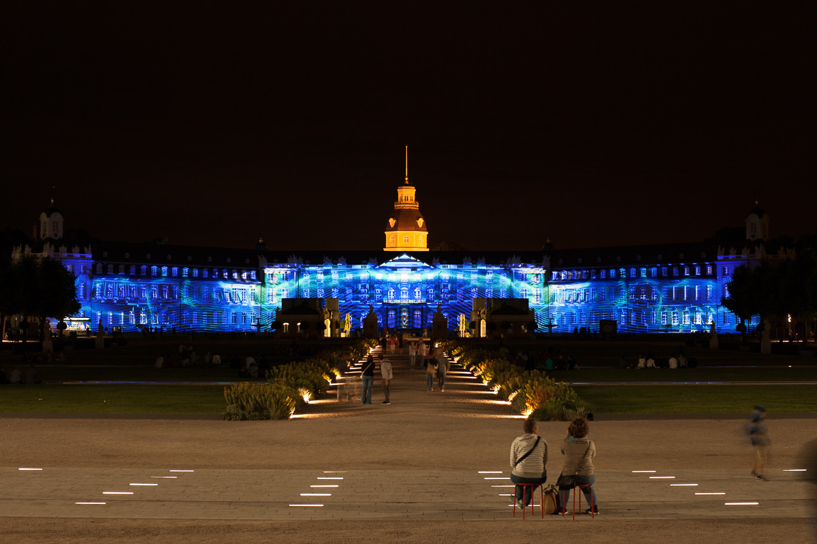 The Karlsruhe palace in blue