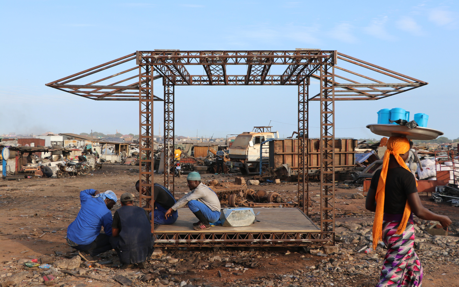 Blick auf den Agbobloshie Schrottplatz in Ghana