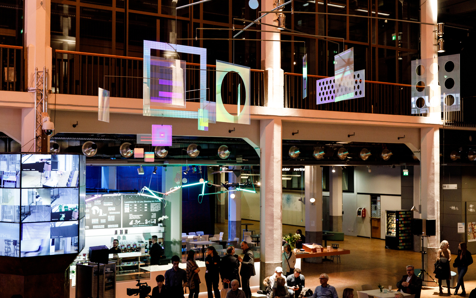 Foyer with exhibition installation by »Dieter Jung. Between and Beyond« 