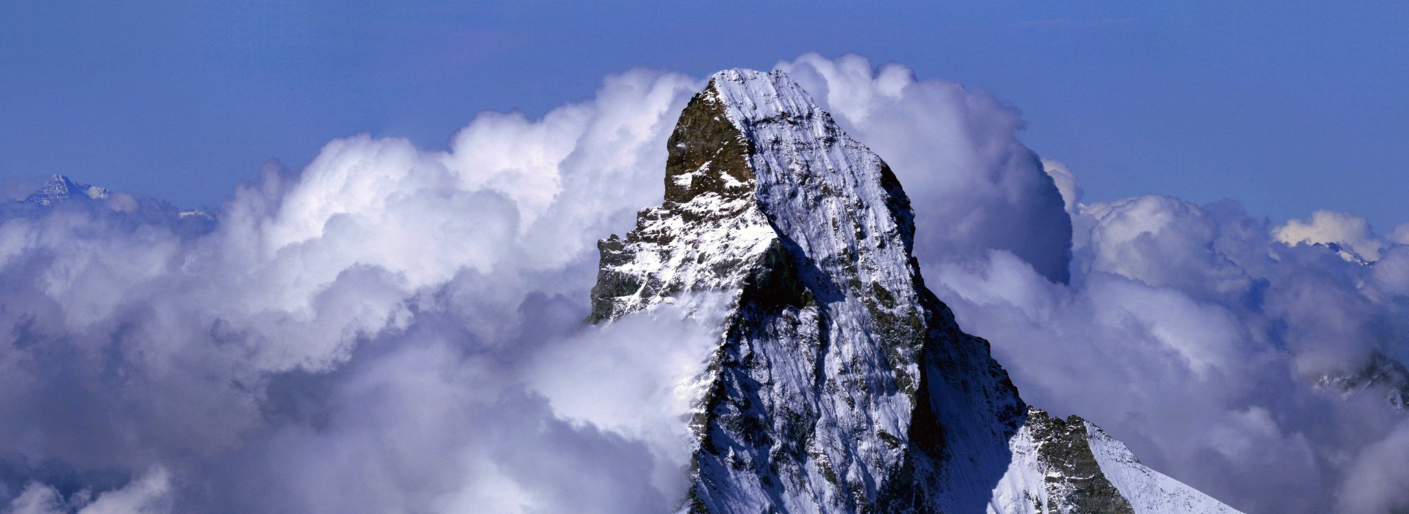 Matterhorn and Dent d'Hérens from the summit of the Dom (above Randa, Valais)